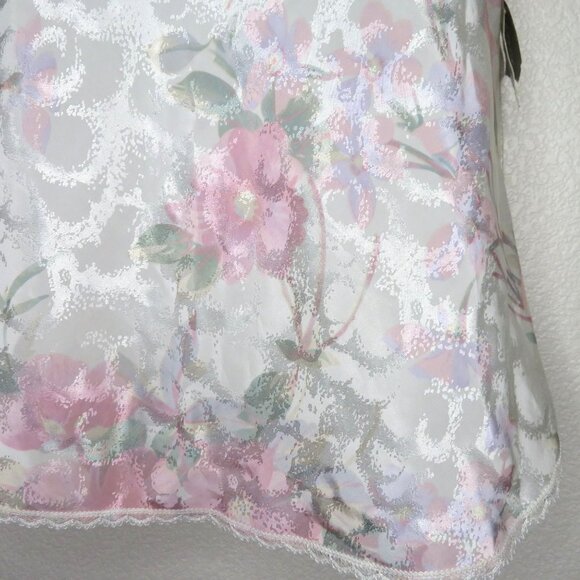 New Vintage 70s Lucie Ann II Floral Print Tank Top Camisole S Lace Trim USA Made - Picture 9 of 14